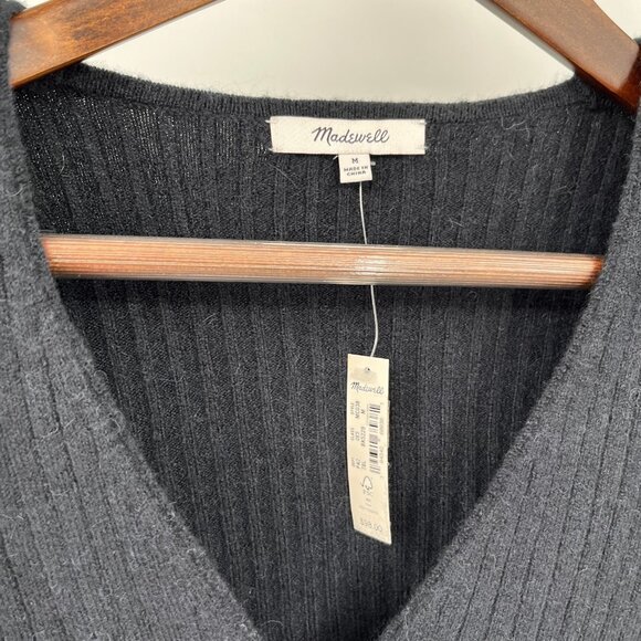 Madewell Cameron Ribbed Cardigan Size M Coziest Yarn Alpaca Wool Blend Sweater - Picture 8 of 11
